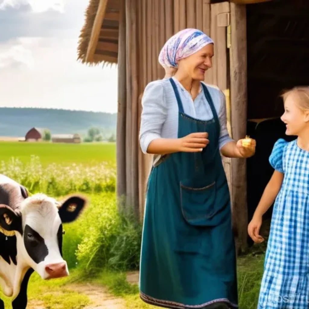 농촌관광지도사와 농업컨설턴트의 차이 - **A heartwarming scene capturing the essence of agro-tourism in rural Russia.** A cheerful, middle-a...