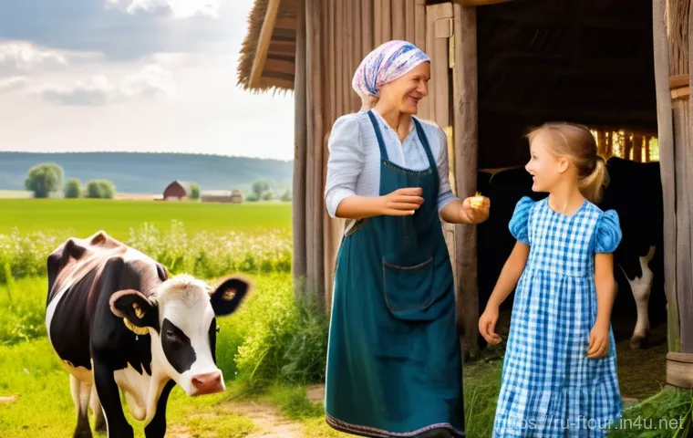 농촌관광지도사와 농업컨설턴트의 차이 - **A heartwarming scene capturing the essence of agro-tourism in rural Russia.** A cheerful, middle-a...
