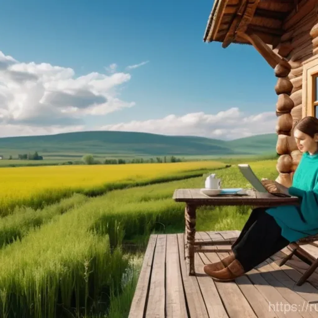 농촌관광지도사 업무 개선 사례 - **A Rustic Tech Retreat**
    A young, modern woman, appearing to be a digital nomad or travel blogg...