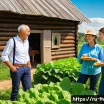 Home 22 농촌관광지도사 연봉협상 팁 - A vibrant rural agritourism scene in the Russian countryside during summer, featuring a diverse grou...
